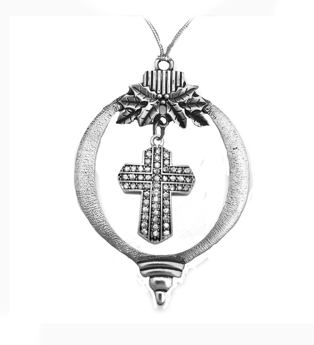 Gorgeous Genuine Austrian Cut Crystal Covered Cross In A Silvertone Glittering Christmas Tree Ornament. What A Wonderful Gift For Yourself Or Someone Specia l ©2024
