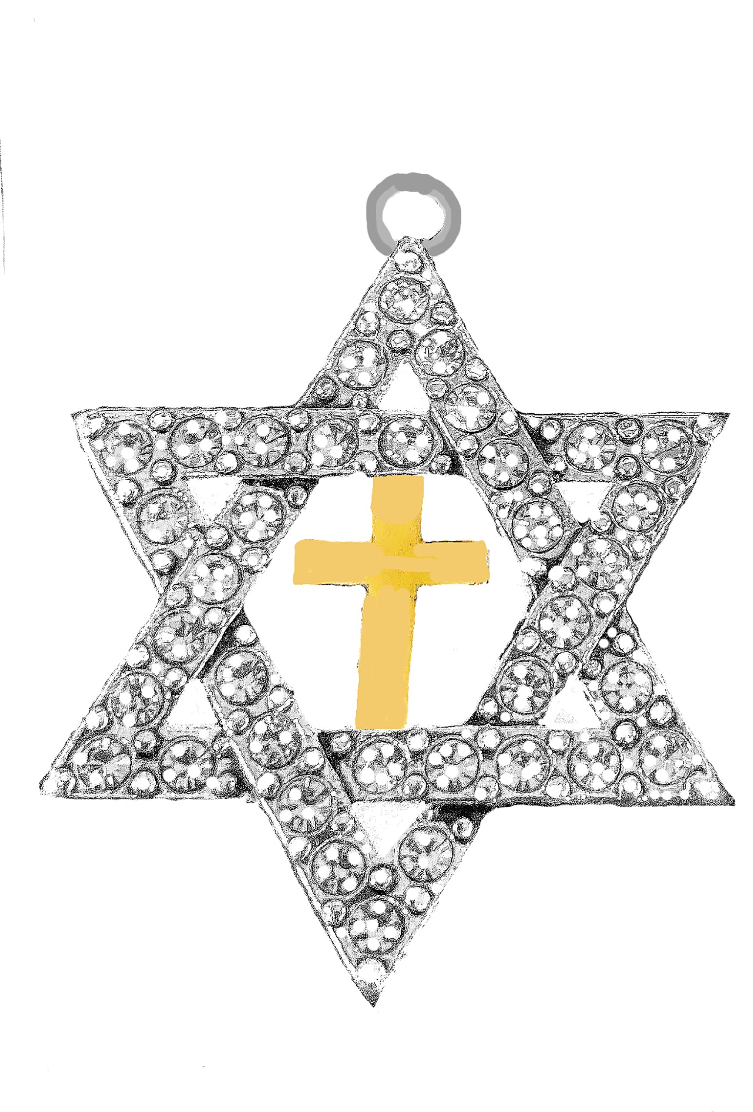 Messianic Genuine Austrian Crystal Star Of David, In Center 14KT Goldtone Finish Cross, Hypoallergenic-Safe, No Nickel, Lead, Or Cadmium In The Metal. Comes With Jump Ring Attached. Charm Size 7/8 X 7/8 Inch.