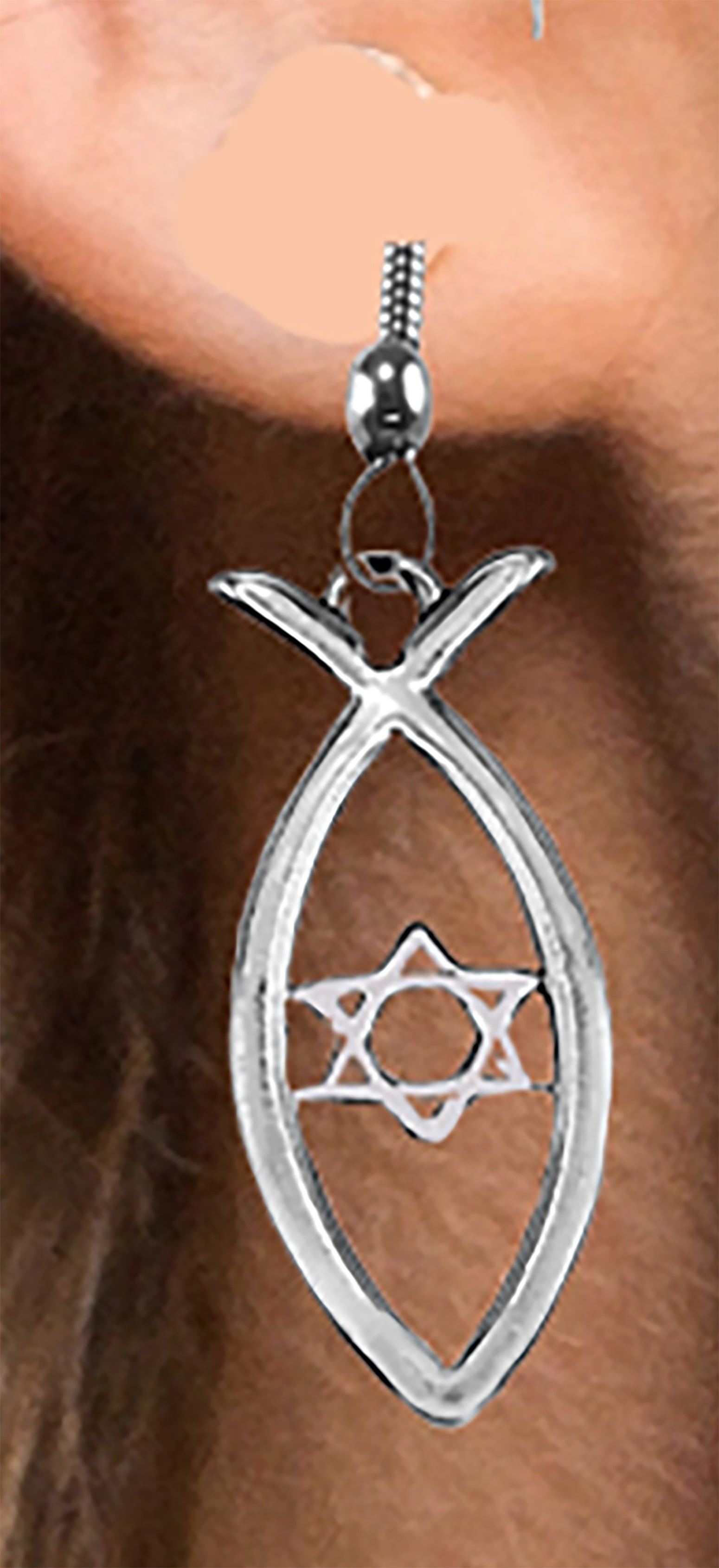Messianic Ichthys Fish, Used As Secret Symbol By Persecuted Early Christians,Star Of David Symbolizes Jesus's Faith.What A Wonderful Gift For Yourdelf Or Someone Special. Gift Ready Comes In Black Velvet Bag