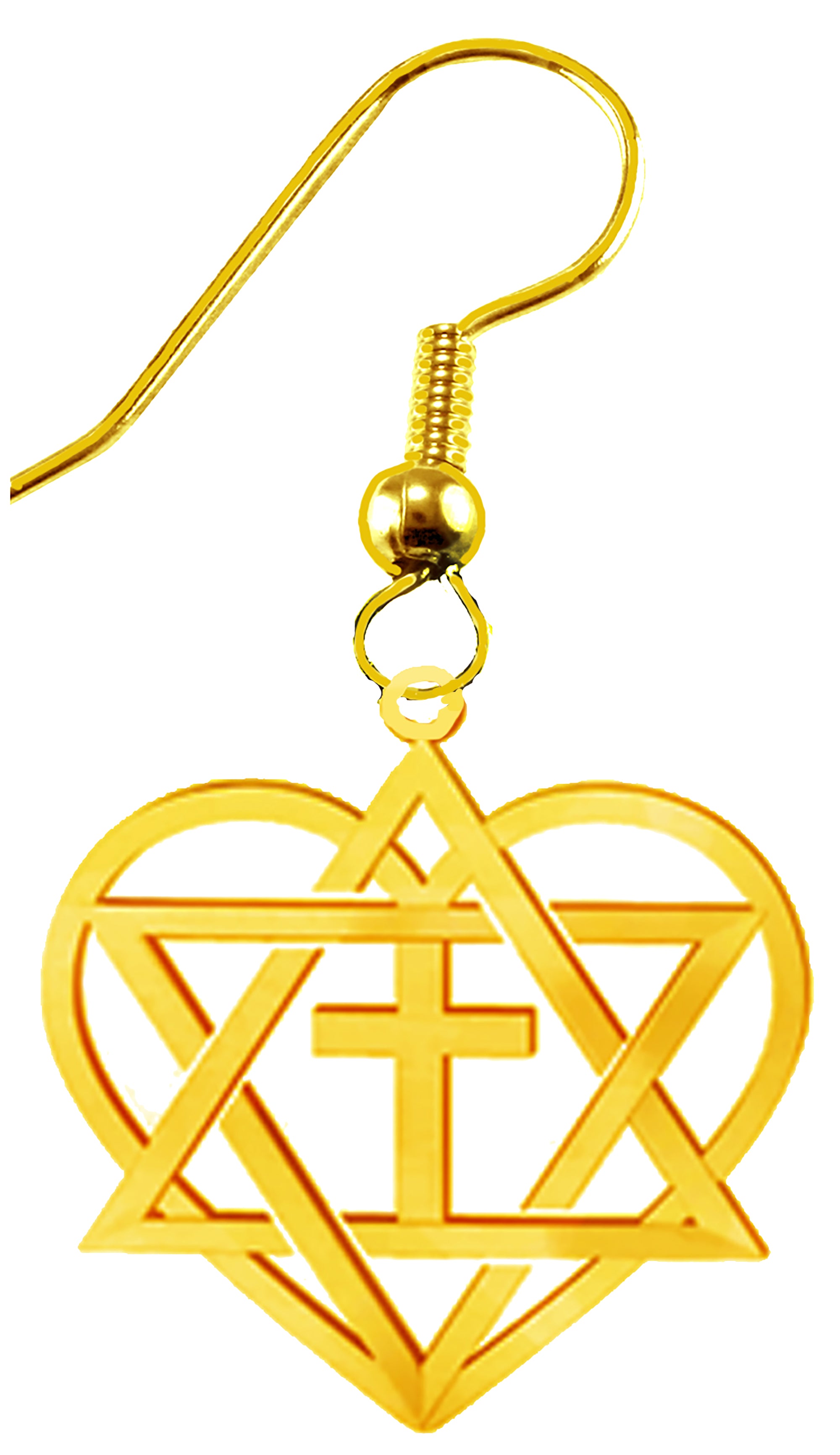 Messianic Yeshua, " Jesus In My Heart ", Yeshua In My Heart, Beautiful New Fishhook 14KT Goldtone Earrings, Hypoallergenic-Safe,No Nickel, Lead,Or Cadmium In The Metal. What A Wonderful Gift For Yourself Or Friends Or Family. Made In The USA By Veterans