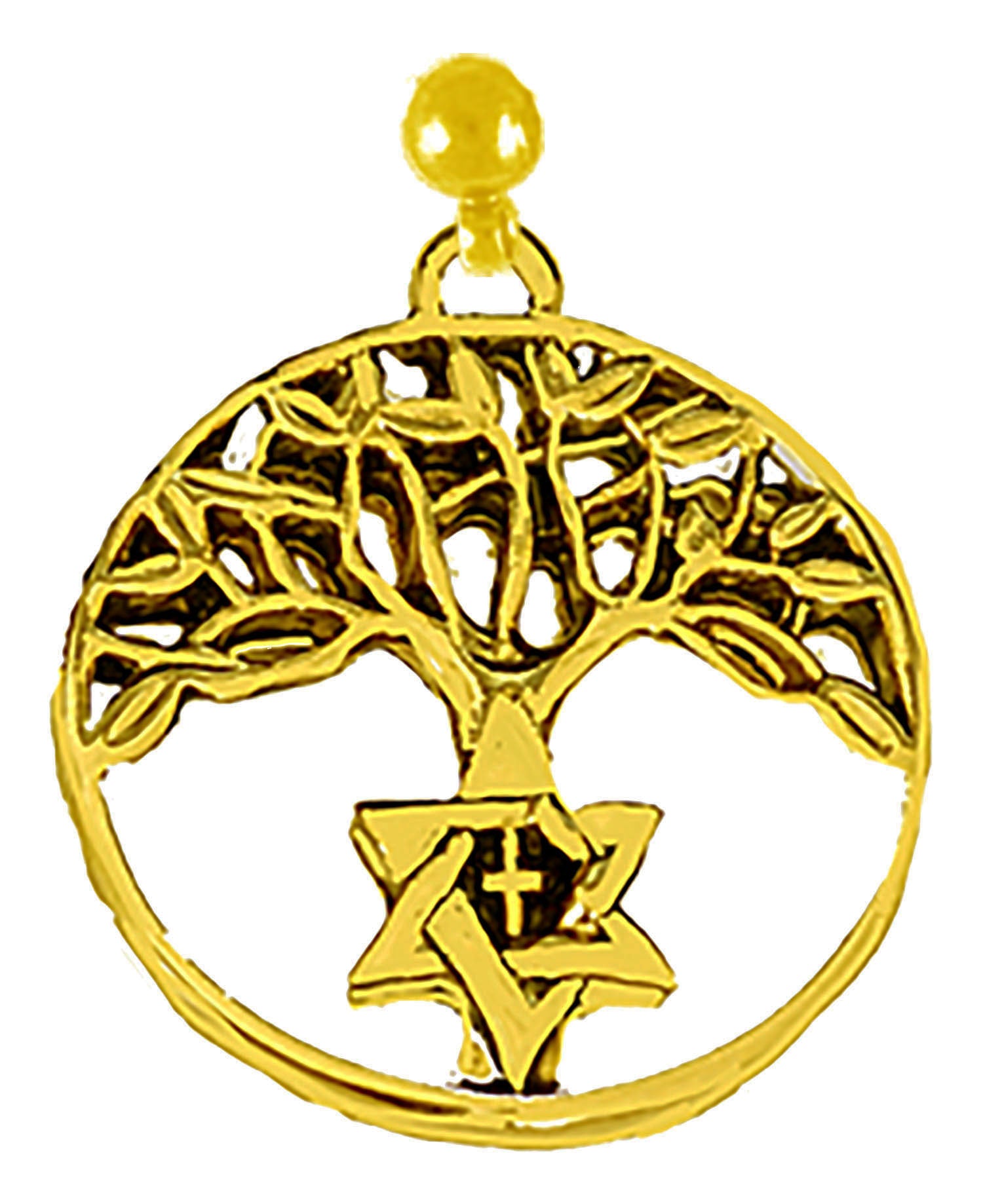 Messianic Tree Of Life 14KT Goldtone Earring On Earring Posts. The Tree Of Life Is A Symbol Of The Source Of Life, A Force That Connects All Lives, And Are Blessed With A Long And Fruitful Life. What A Wonderful Gift For Yourself, Or Someone Special.