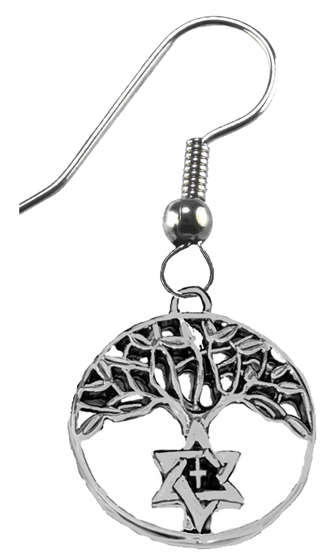 Messianic Tree Of Life On A Fishhook Wire. Tree Of Life Is 3/4ths Inches High. What A Great Gift For Yourself Or Someone Special! Hypoallergenic-Safe, No Nickel, Lead, Or Cadmium In The Metal. A Veteran Owned Company, Made In The USA By Veterans.