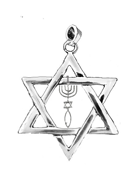 Large Christmas Tree, Hanukkah Bush Polished Silvertone Star Of David With The Seal Of Jerusalem Ornament With Hanger Attached.. 3 3/4 Inches High X 2 1/2 Inches. What A Great Gift For Yourself Or Someone Special. Hand Made In The USA By Veterans,©2025