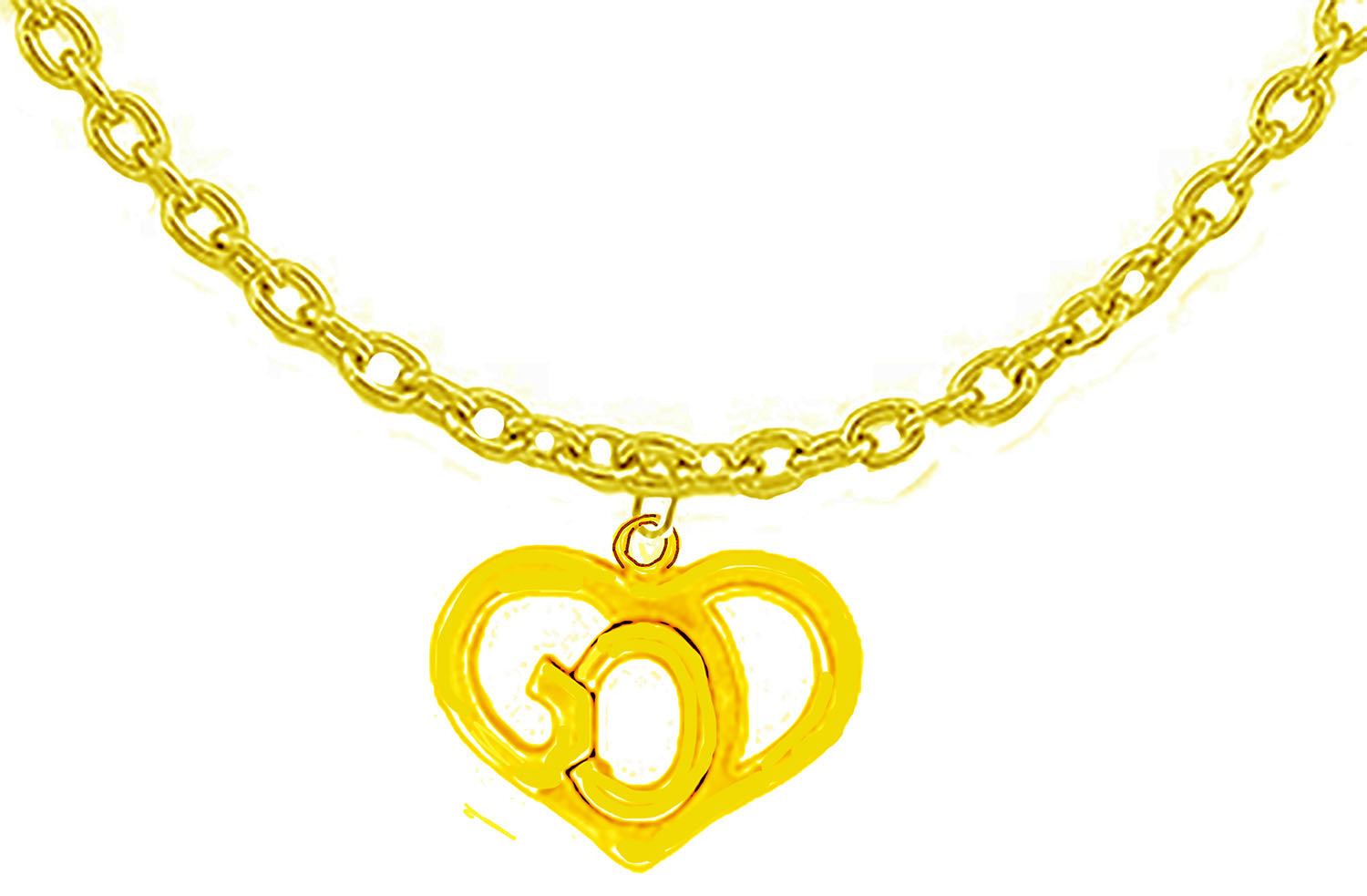 GOD In A 14KT Goldtone Heart On A 18 To 21 Inch Adjustable Cable Chain Necklace.What A Great Gift For Yourself Or Someone Special! Hypoallergenic-Safe, No Nickel, Lead, Or Cadmium In The Metal. Veteran Owned Company, Made In The USA By Veterans. ©2024