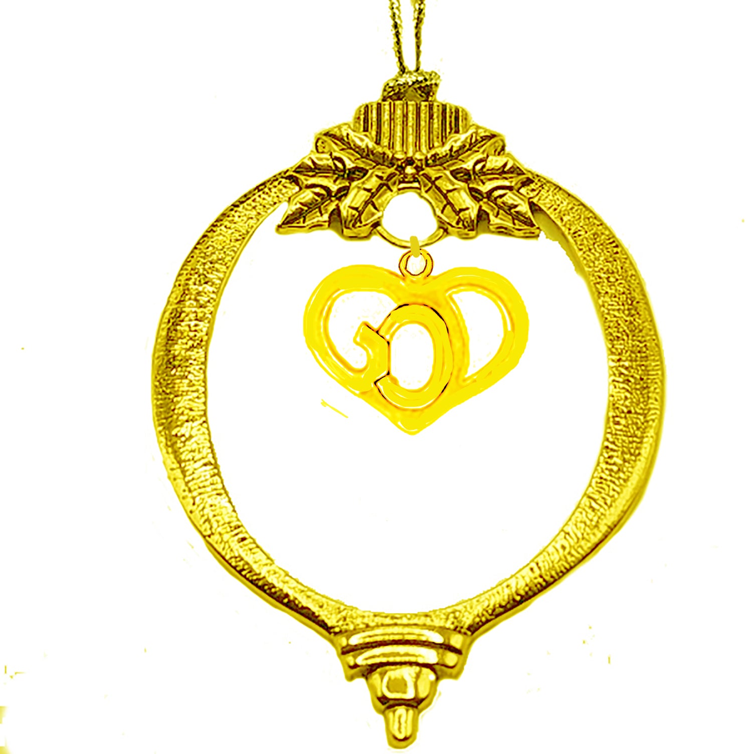 Cover Your Tree With A 14KT Goldtone Ornament With A 14KT Goldtone "GOD In A Heart" With Tree Attachment For Hanging.What A Great Gift For Yourself Or Someone Special! Handmade In The USA By Veterans ©2024