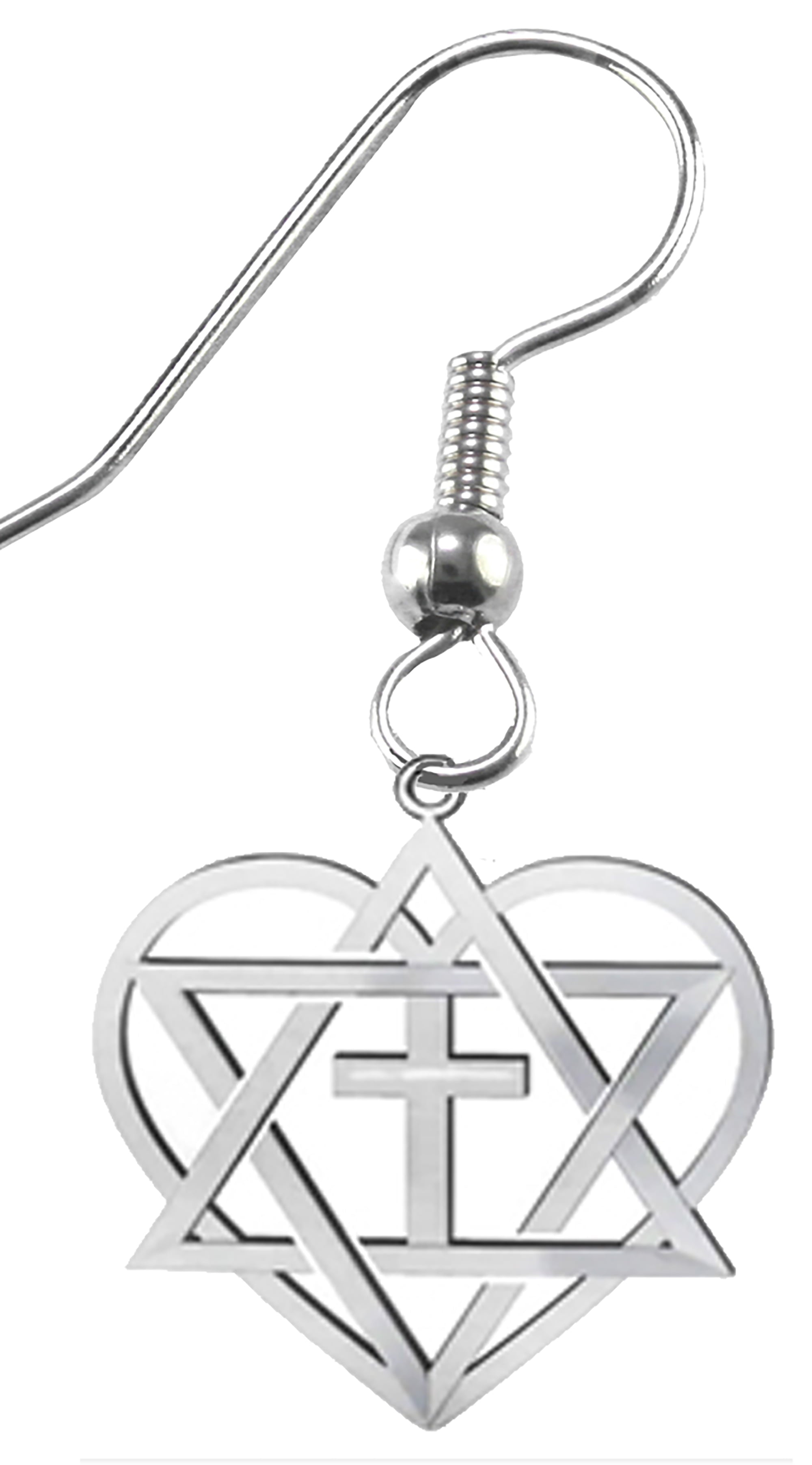 Messianic Yeshua, " Jesus In My Heart ", Yeshua In My Heart, Beautiful New Silvertone Fishhook Earrings, Hypoallergenic-Safe, No Nickel, Lead, Or Cadmium In The Metal. Great Gift For Friends Or Family