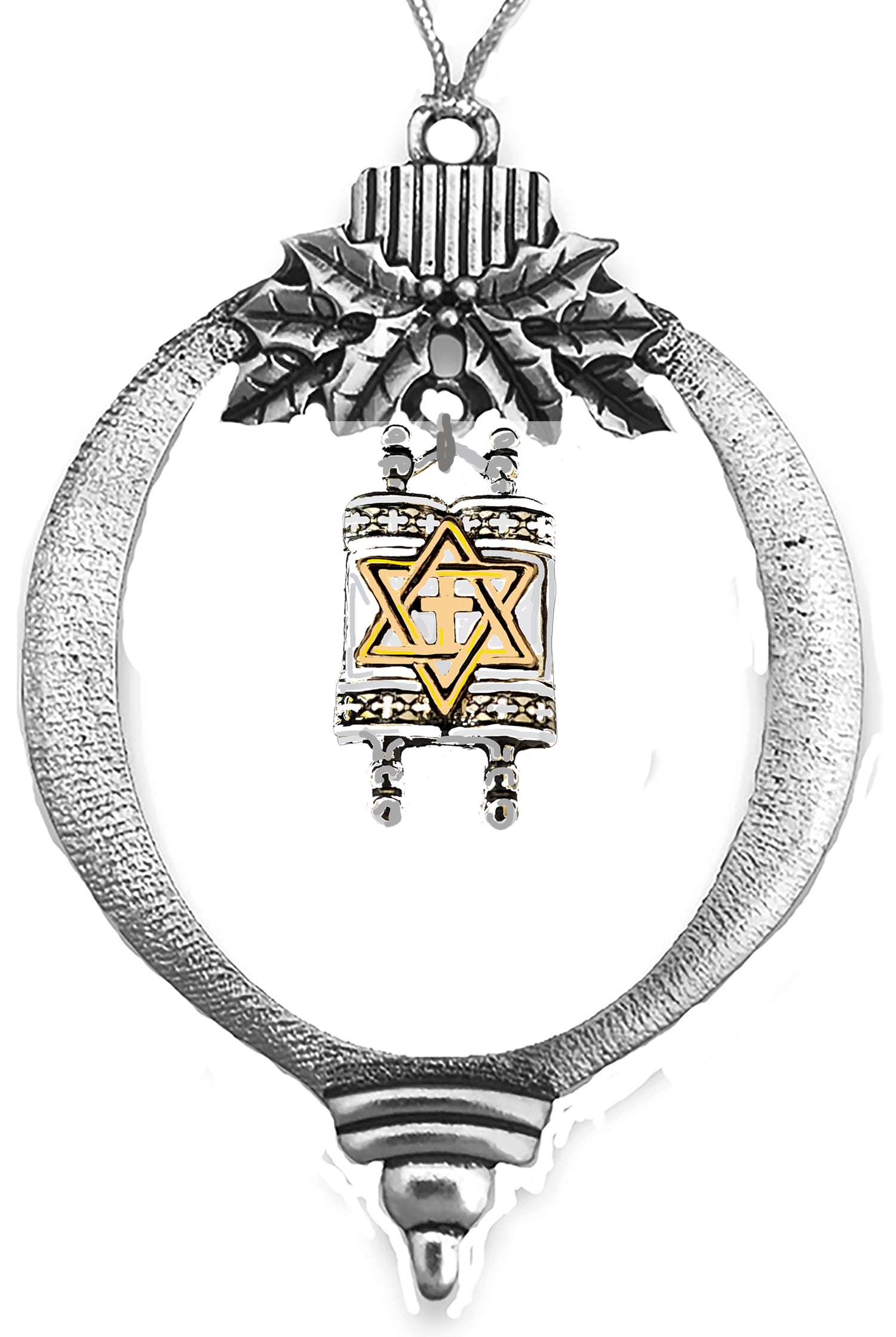 Messianic, Yeshua, Christian, Torah Ancient Scroll (Ancient Bible, Old Testamrnt) With 14KT Star Of David With Gold Cross Inside Of It. With Tree Attachment For Hanging.What A Great Gift For Yourself Or Someone Special!