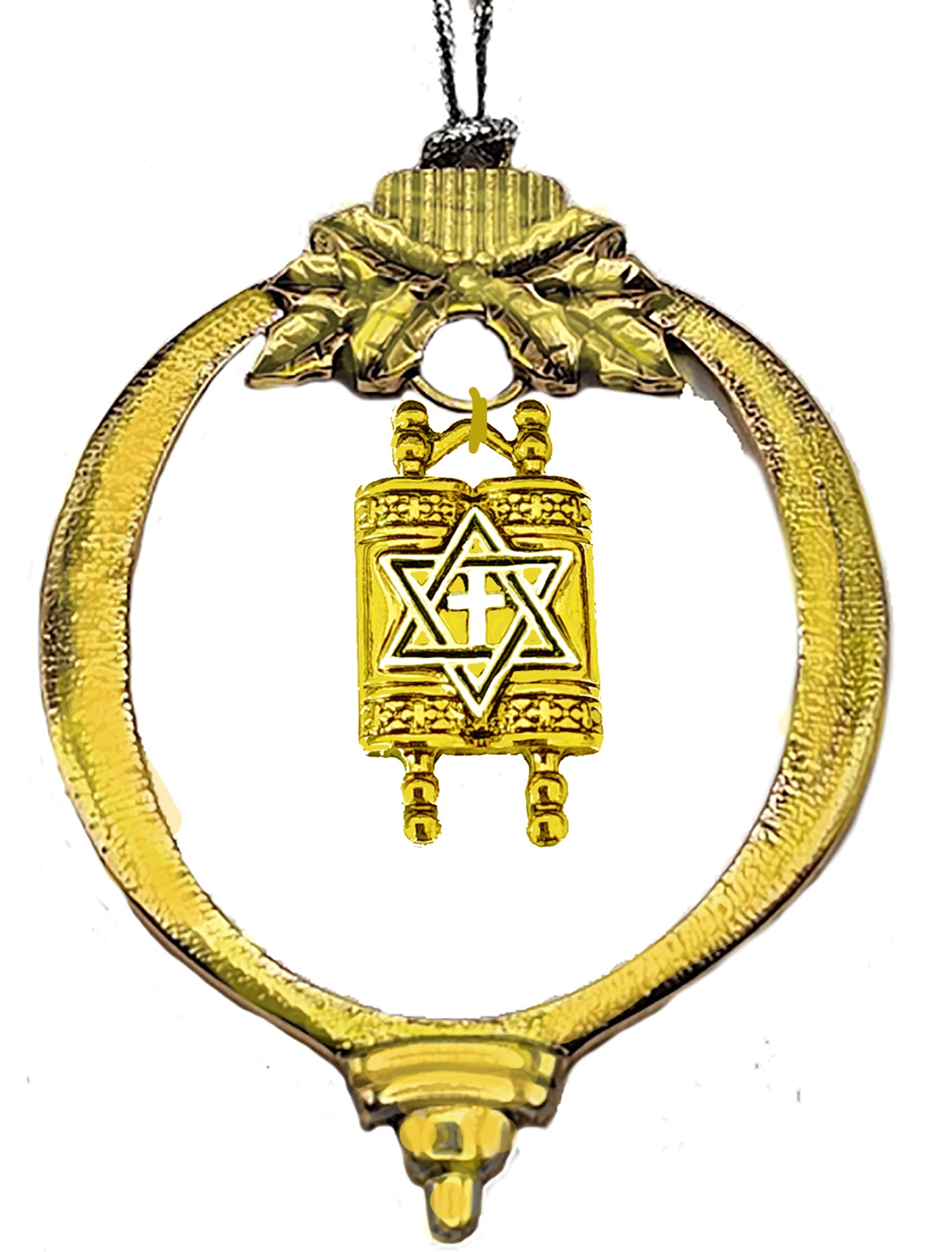 Messianic, Yeshua, Christian, Torah Ancient Scroll (Ancient Bible, Old Testamrnt) With Silvertone Star Of David With Silvertone Cross Inside Of It. With Tree Attachment For Hanging.What A Great Gift For Yourself Or Someone Special!