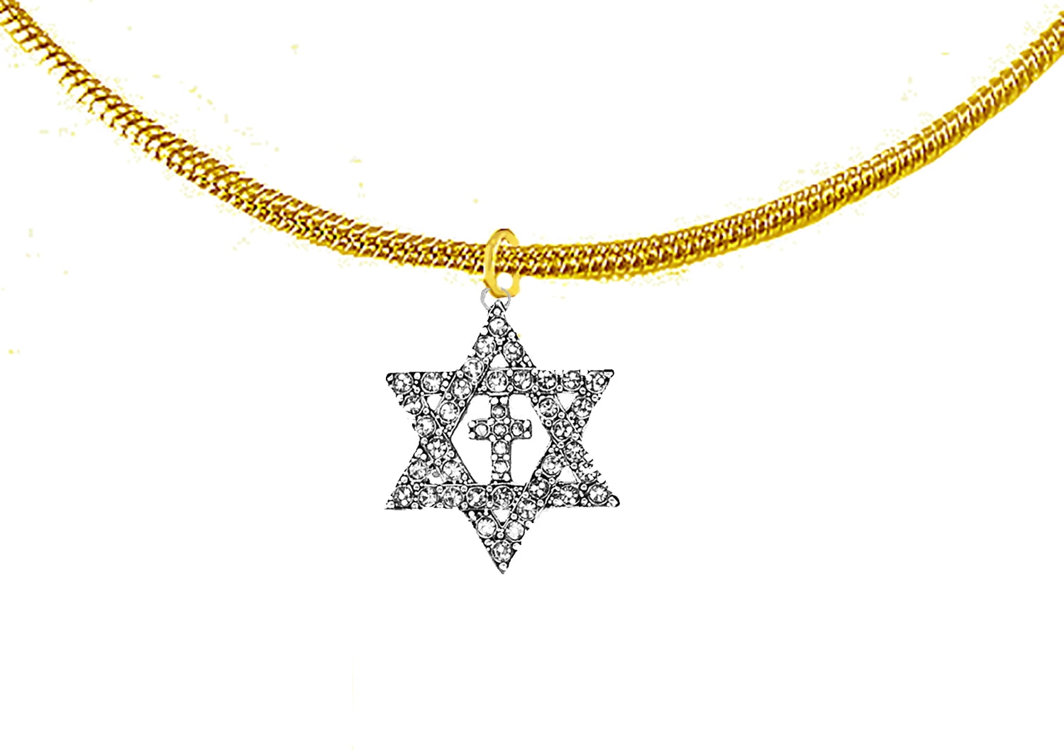 Messianic Christian Austrian Crystal Star Of David,On A Goldtone Snake Chain Necklace. If you do not believe that this jewelry is beautiful when you receive it,simply return it for a full refund