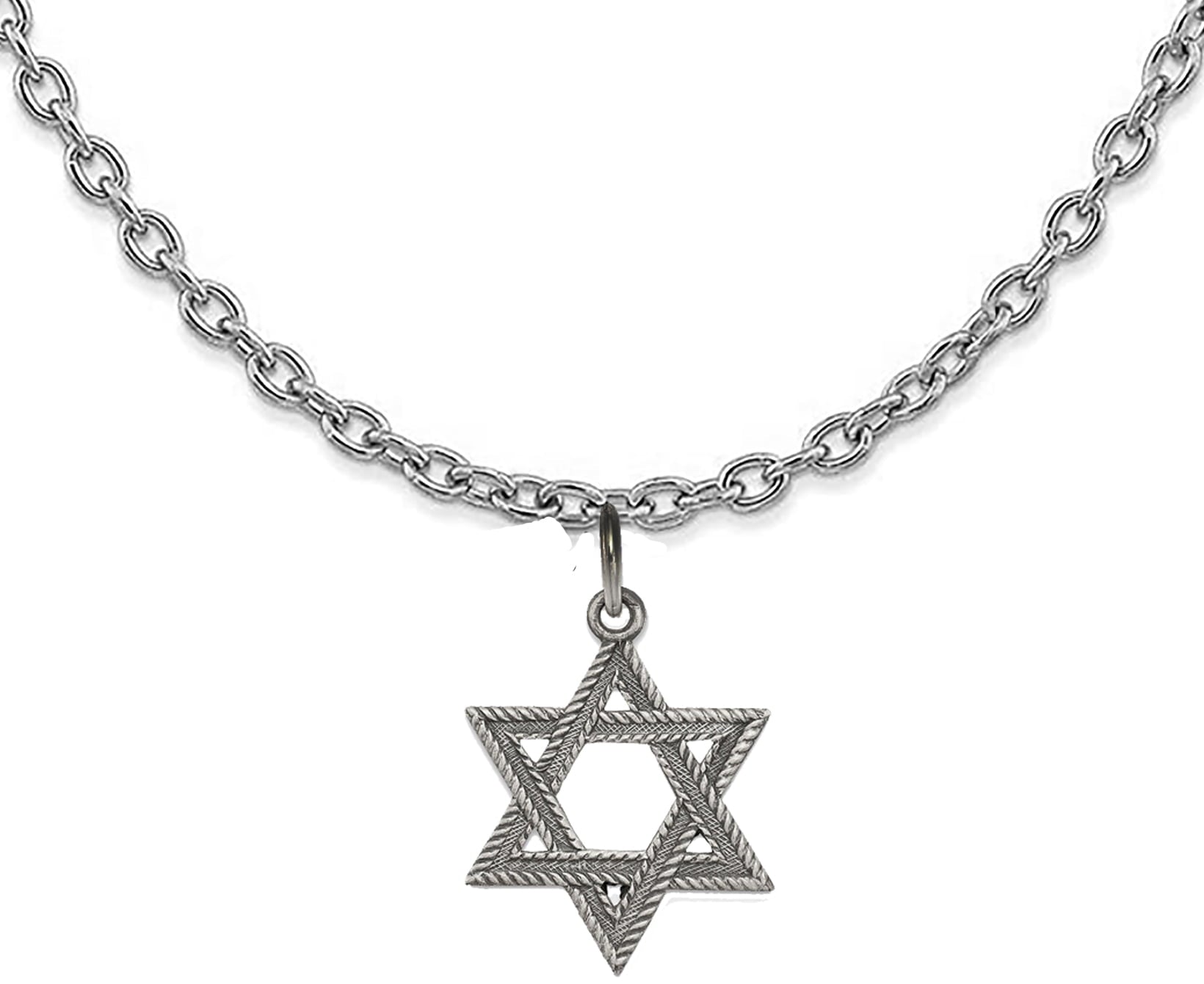 Jewish Jewelry, Beautiful, Double Sided  Antique Star Of David, On Adjustable Cable Chain Necklace, Hypoallergenic-Safe, No Nickel, Lead, Or Cadmium In The Metal, Great Gift For Friend Or Family©2023