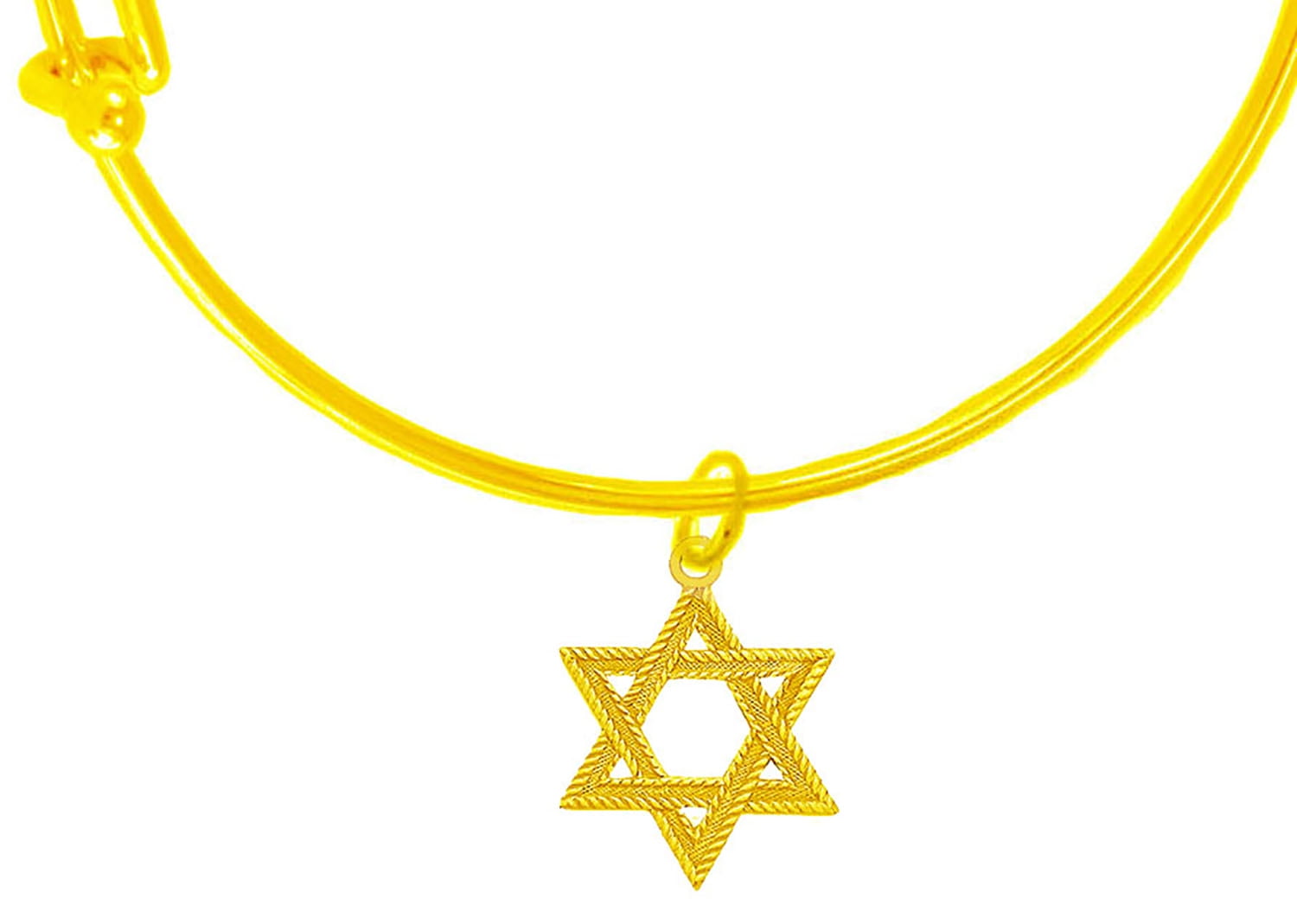 Jewish Jewelry, Antique 14KT Goldtone Star Of David On A Adjustable Miracle Wire Bracelet, Will Fit Everyone. What A Great Gift For Yourself,Or Someone Special,Gift Ready Comes In A Black Velvet Bag