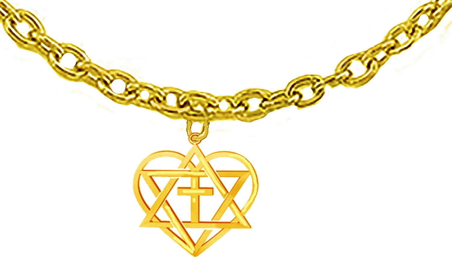 Messianic, Yeshua (Jesus) Is In My Heart 14 KT Goldtone Charm On A Adjustable Cable Chain Necklace, What A Wonderful Gift For Yourself Or Someone Special. Hypoallergenic-Safe. No Nickel, Lead  ©2024