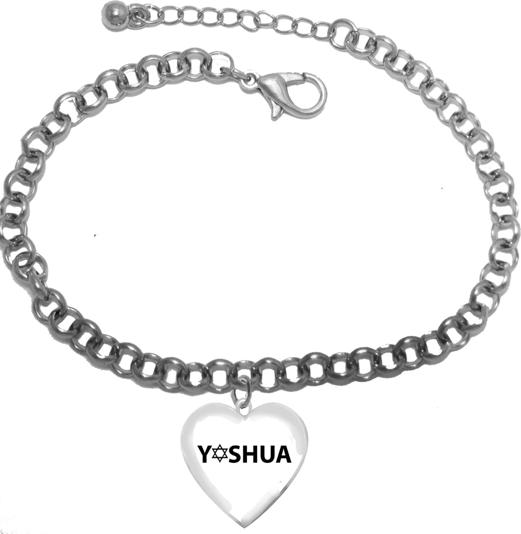 Messianic, Yeshua With A Star Of David Replacing The E In His Name,Yeshua(Jesus in Hebrew)Adjustable 4-8 Inch Rolo Chain Bracelet, This Bracelet Will Fit Anyone! Hypoallergenic-Safe ©2022