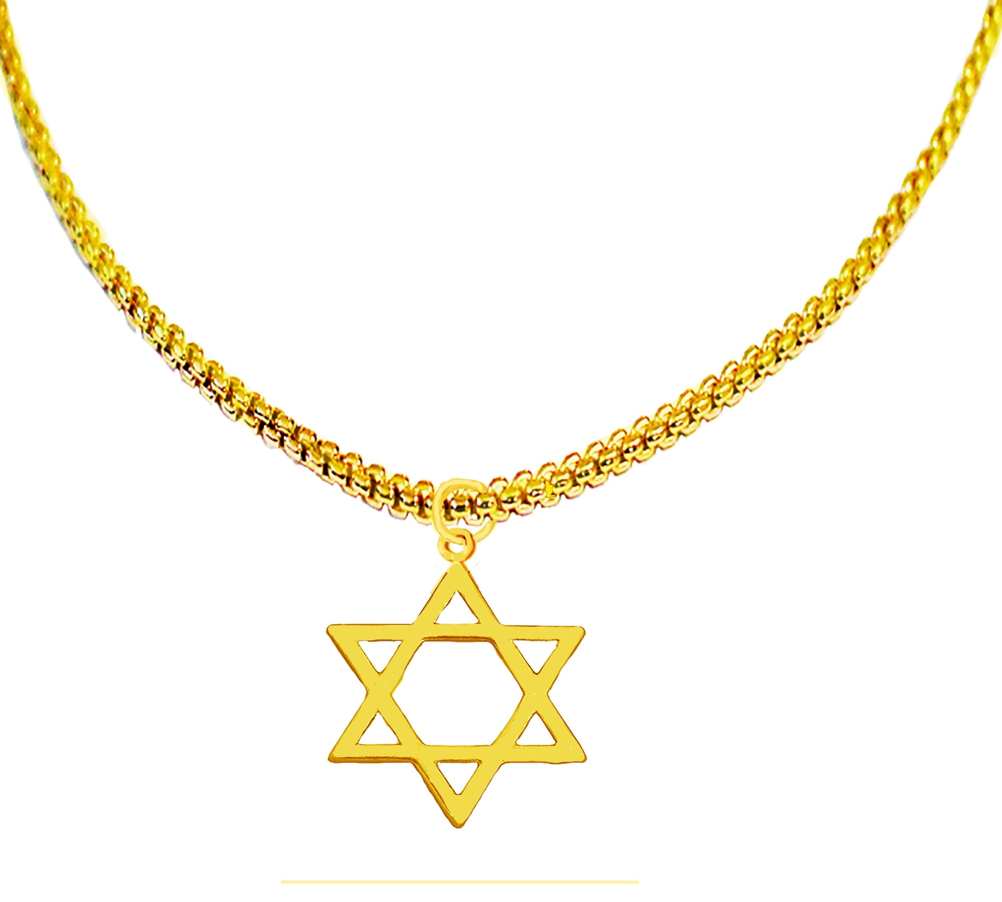 Jewish Jewelry, Antique 14KT Goldtone Star Of David On A  Adjustable box Chain Necklace. Will Fit Everyone, What A Wonderful Gift For Yourself Or Someone Special. A Great Bas/Bar Mitzvah Gift, ©2024