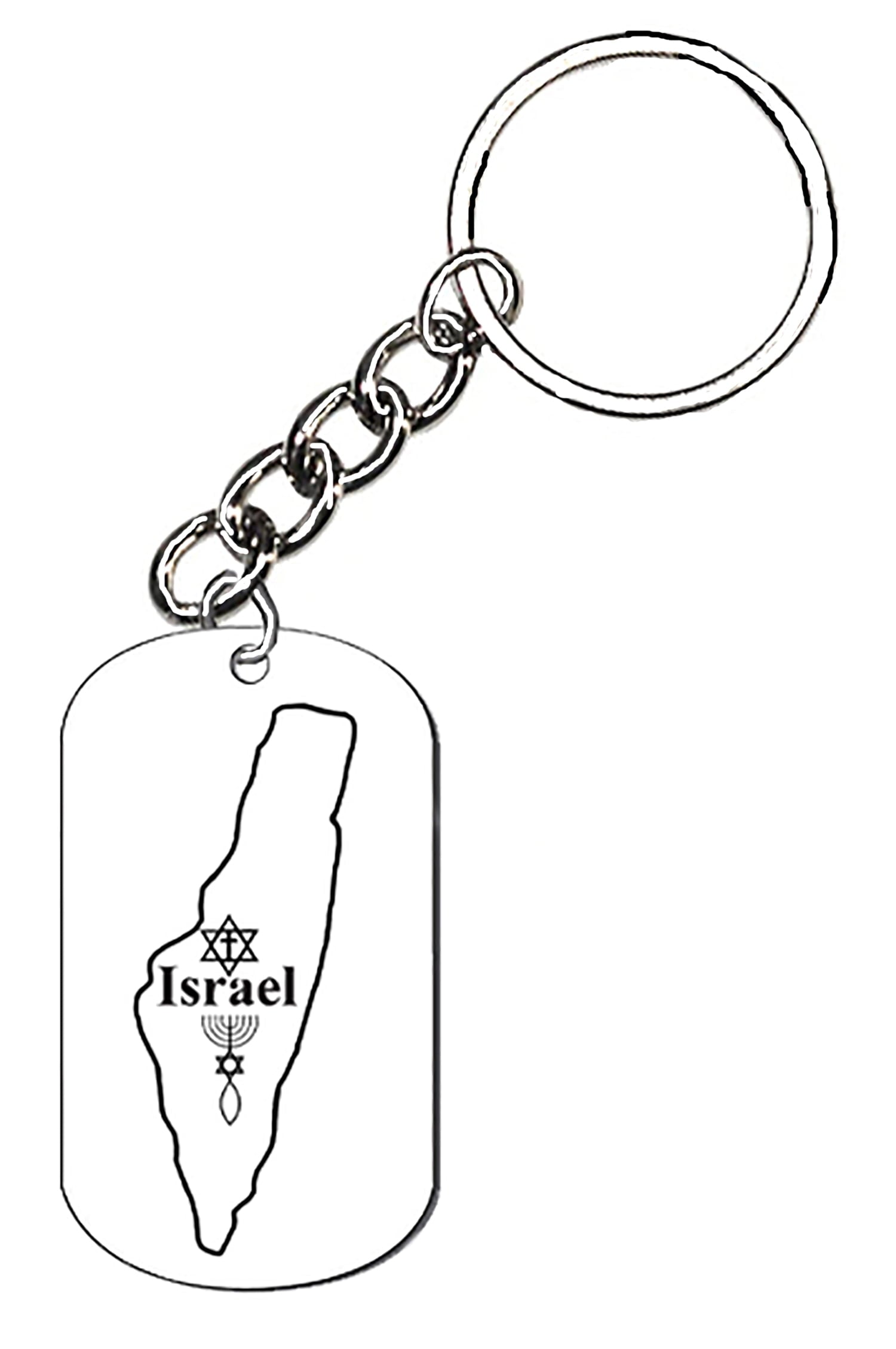 Israel With Messianic Star and Seal Of Jerusalem Key Chain, What A Great Gift, For A Women Or Man, No Worry About What Size They Wear? Hypoallergenic, No Nickel, Lead, Or Cadmium In The Metal.©2024