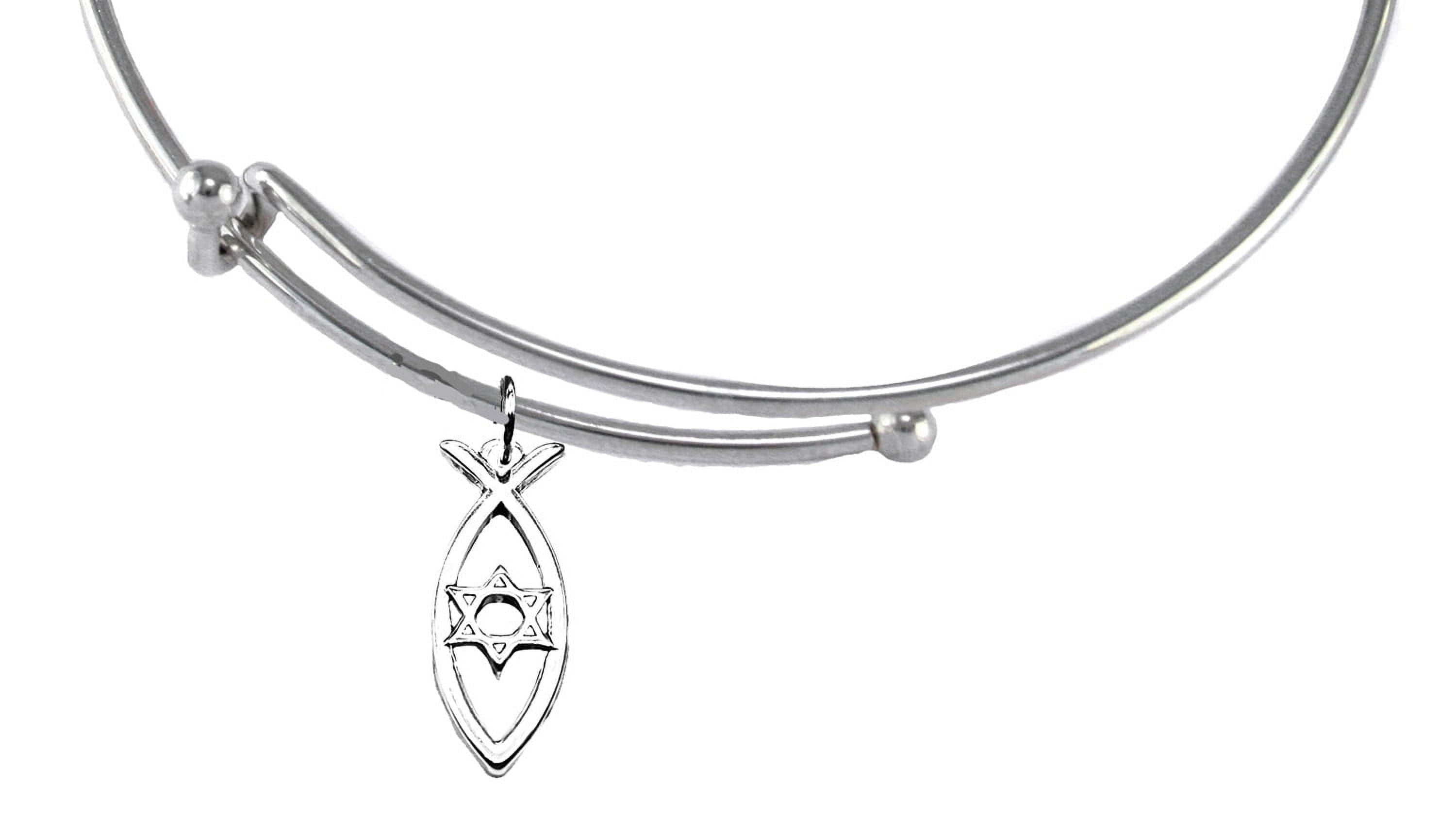 Messianic, Yeshua Christian Fish, Star Of David Inside, Miracle Wire Adjustable Bracelet, Will Fit Anyone, Hypoallergenic-Safe. No Nickel, Lead, Or Nickle In The Metal.©2023