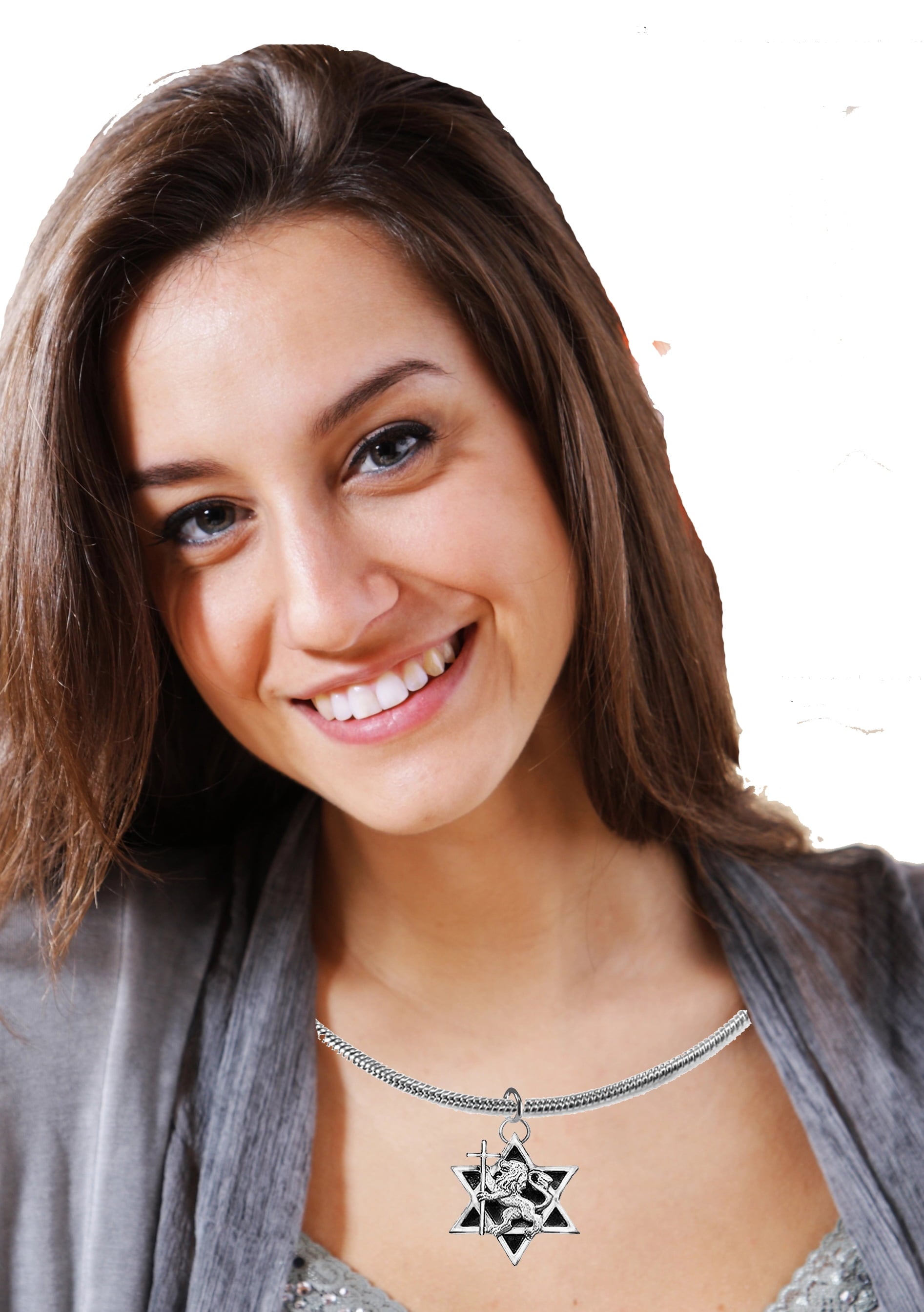 Messianic Yeshua Lion Of Judah, Star Of David On A Adjustsable Snake Chain Necklace, Small Charm And Very Personal. What A Great Gift For Yourself, A Friend, Or Family Member.Hypoallergenic-Safe ©2024