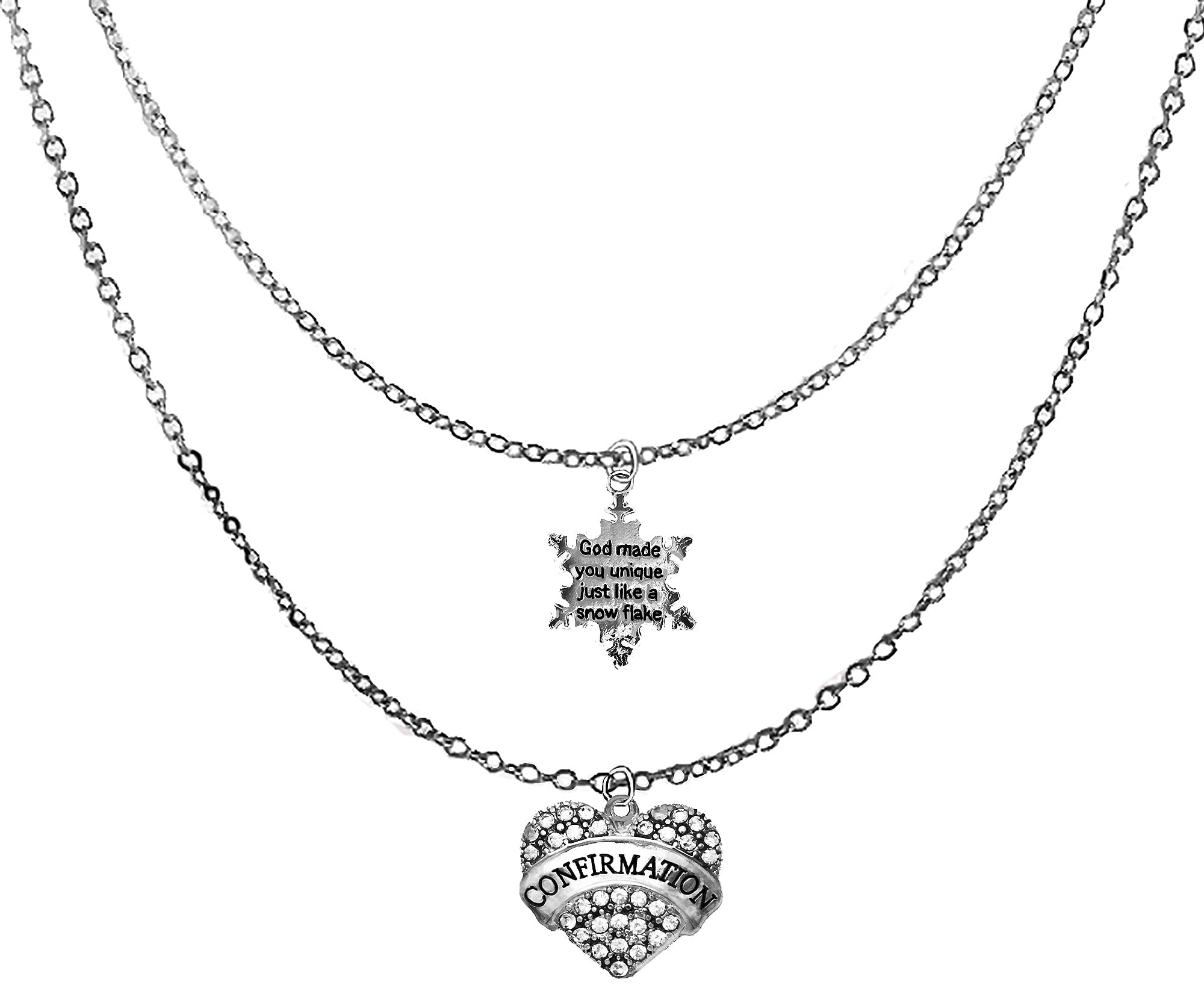 Jewish jewelry, On A Star Of David Snowflake, "God Made You Unique Just Like A Snowflake", Silvertone Antique Star Of David Double Chain Necklace. Great Gift For Friend Or Family. What A Unique Gift!