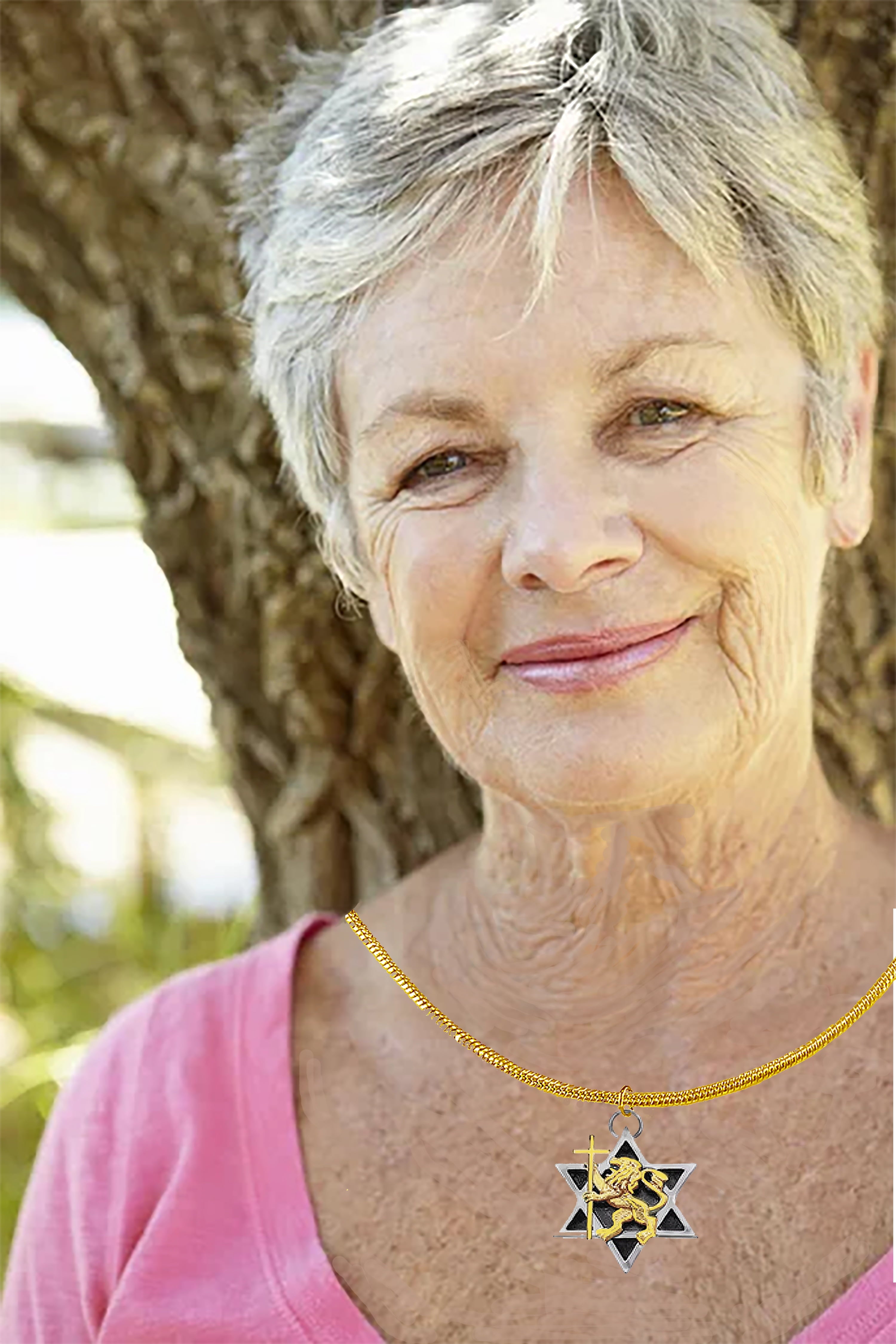 Messianic Yeshua Lion Of Judah,Star Of David On A Adjustsable Snake Chain Necklace,Small Charm And Very Personal. What A Great Gift For Yourself, A Friend, Or Family Member.Hypoallergenic-Safe 2152N2G