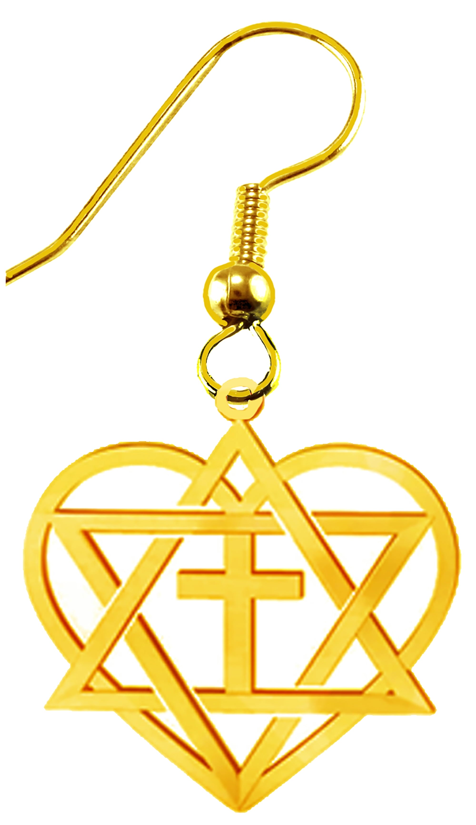 Messianic Yeshua, " Jesus In My Heart ", Yeshua In My Heart, Beautiful New Fishhook 14KT Goldtone Earrings, Hypoallergenic-Safe,No Nickel, Lead,Or Cadmium In The Metal.Great Gift For Friends Or Family